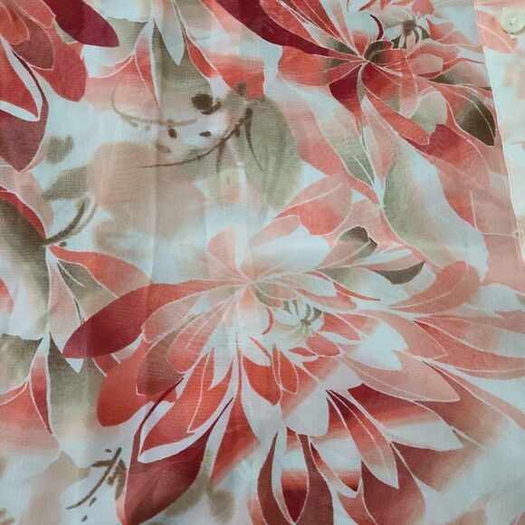 East 5th Womens Button Up Blouse Multicolor Size M Polyester Chiffon Collar - Picture 11 of 12